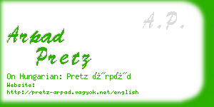 arpad pretz business card